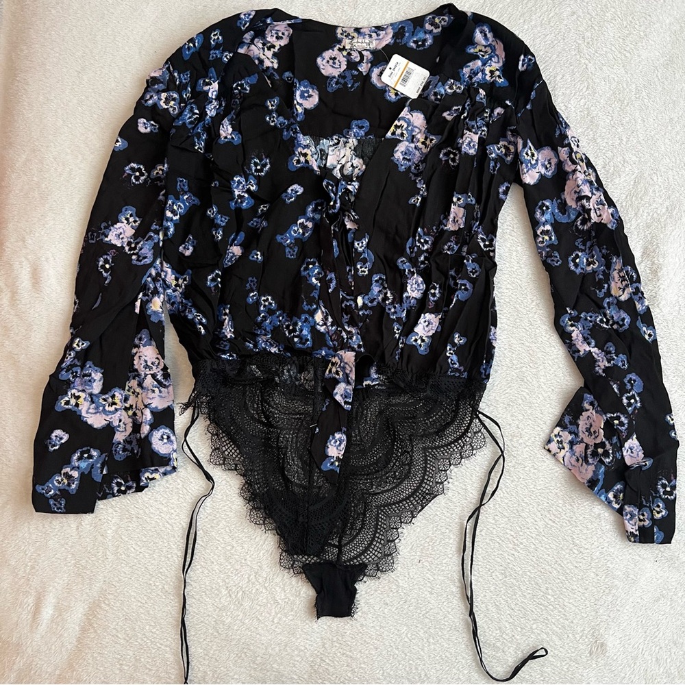 Free People Floral Lace Bodysuit